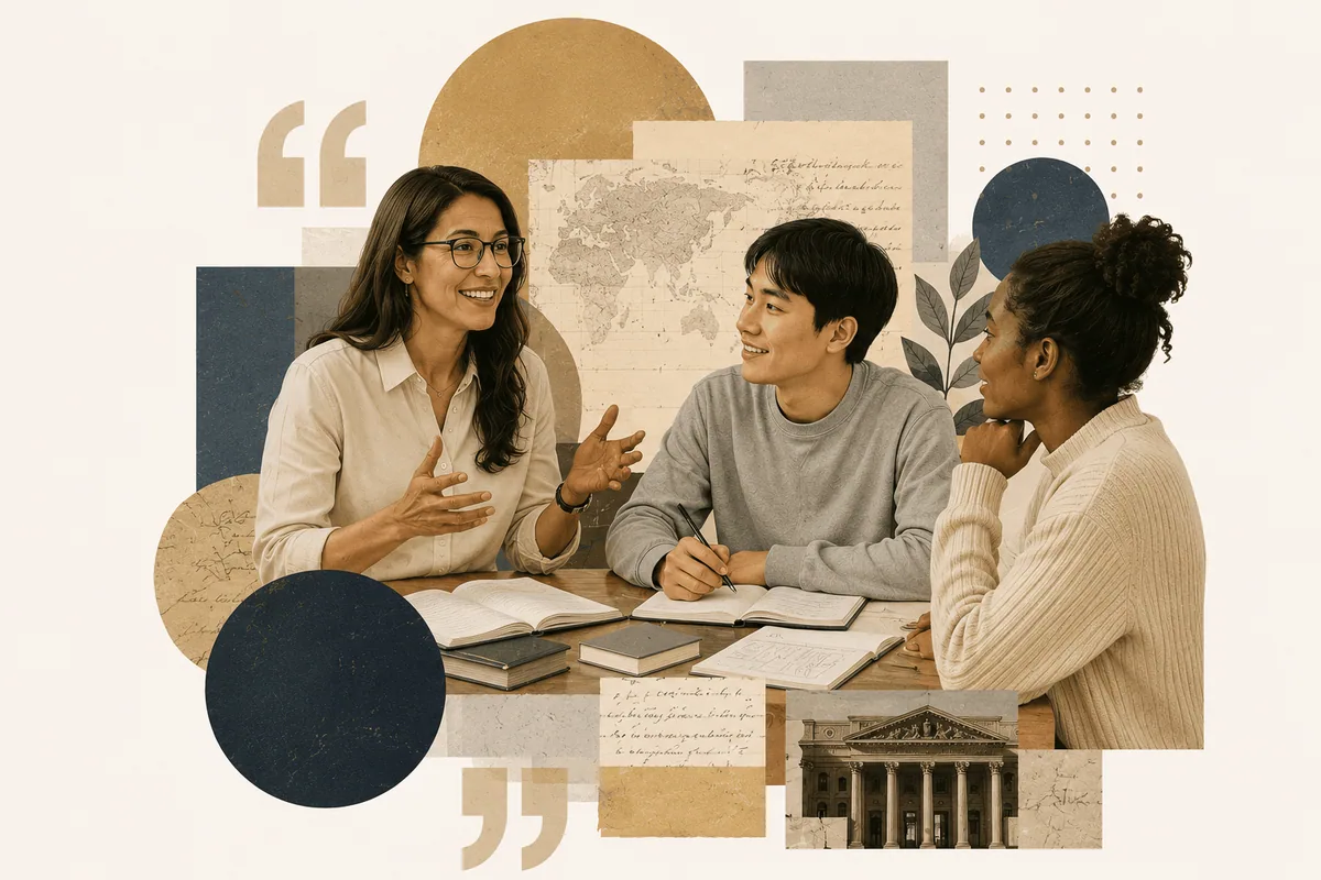 Teachers and students in discussion
